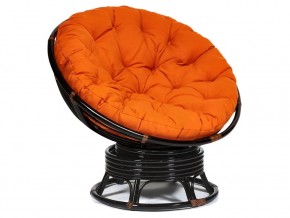 Кресло-качалка Papasan w 23/01 B с подушкой Antique brown, ткань Оранжевый в Каслях - kasli.магазин96.com | фото