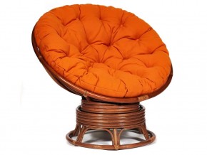 Кресло-качалка Papasan w 23/01 B с подушкой Pecan, ткань Оранжевый в Каслях - kasli.магазин96.com | фото