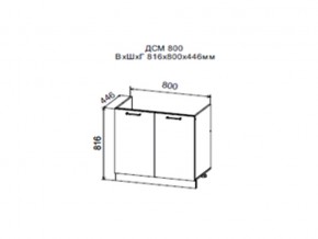 Шкаф нижний ДСМ800 под мойку в Каслях - kasli.магазин96.com | фото